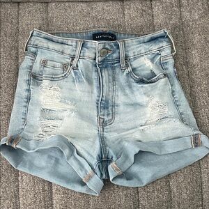 Aeropostale Distressed Light Blue Jean Shorts, Size 2